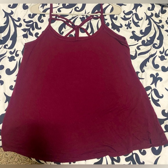 💰2/$10 Womens Maroon Tank Top-size L - Picture 5 of 7